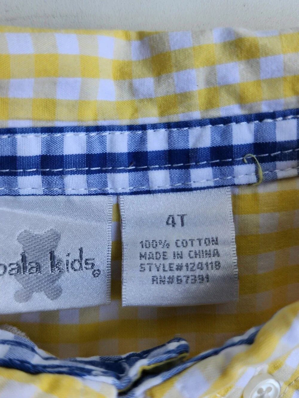Lot Of 3 Boys Osh Kosh Place Shirt Blue Denim Yellow Plaid Button Toddler Sz 4T